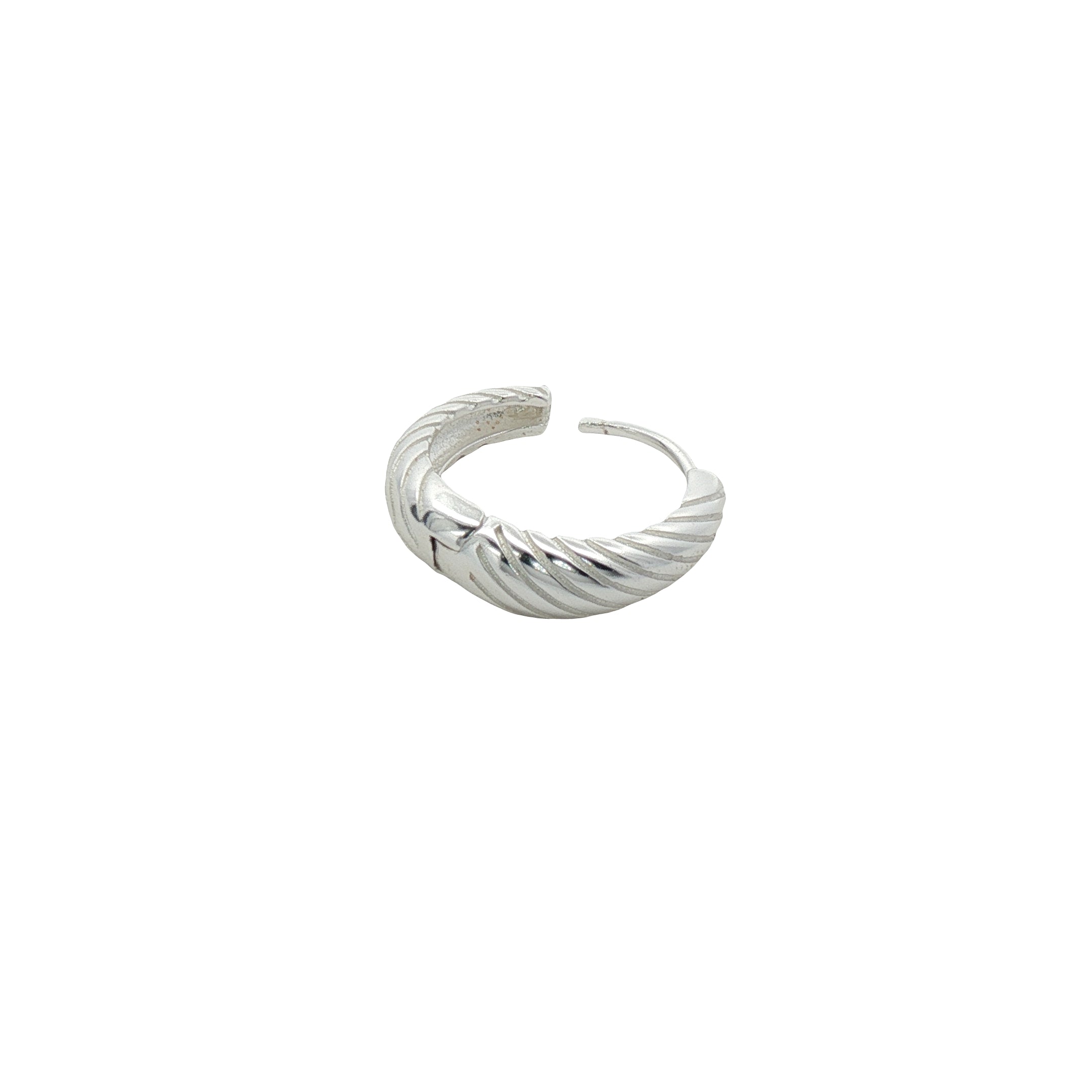 Mini créole fermée striée argent 925 16 mm