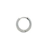Mini créole fermée striée argent 925 16 mm