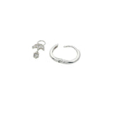 Mini créole fermée argent 925 pampille avec zircons navette