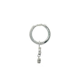 Mini créole fermée argent 925 pampille avec zircons navette