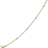 Collier doré délicat zircon turquoise serti clos 38 cm