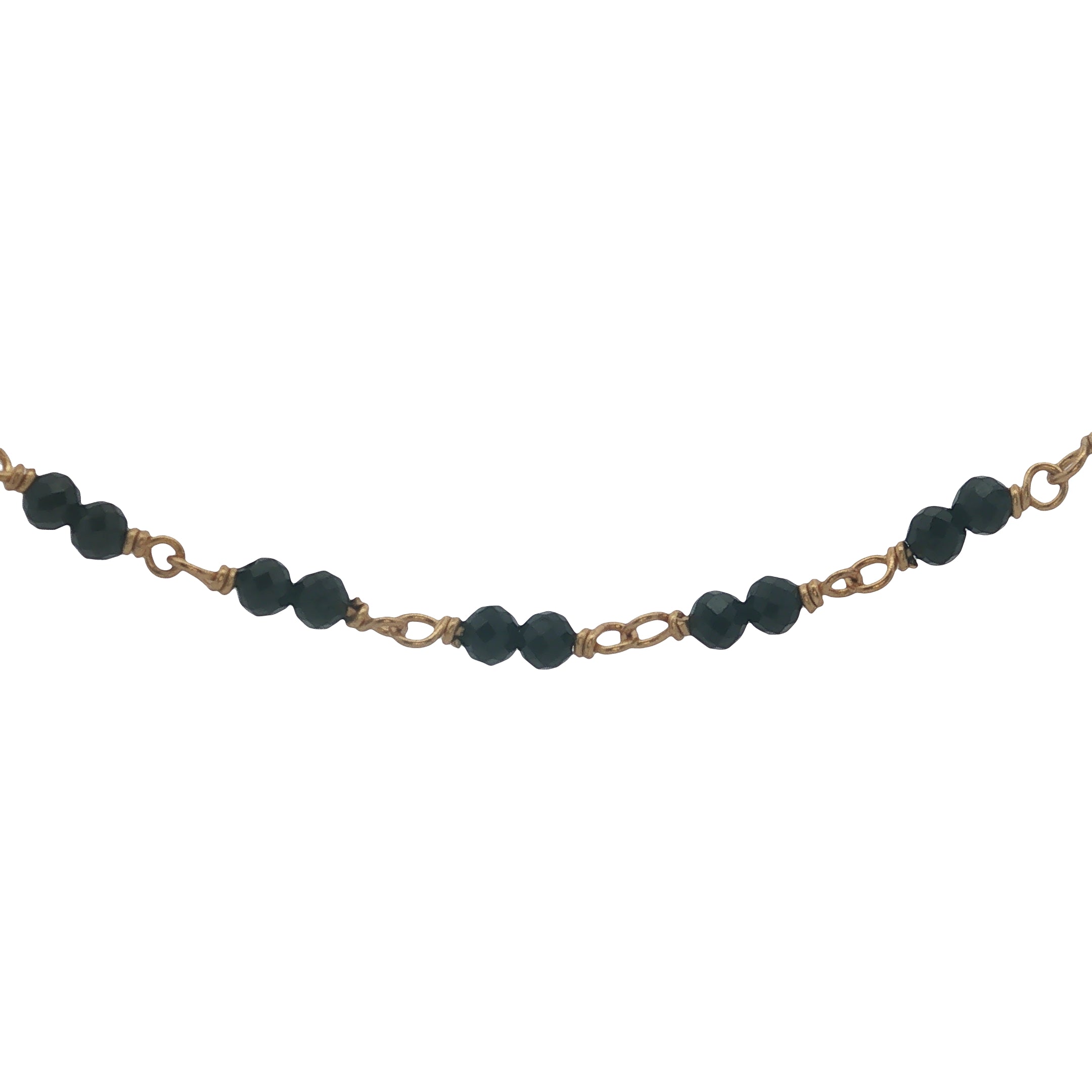 Collier doré avec duo onyx noire 60 cm