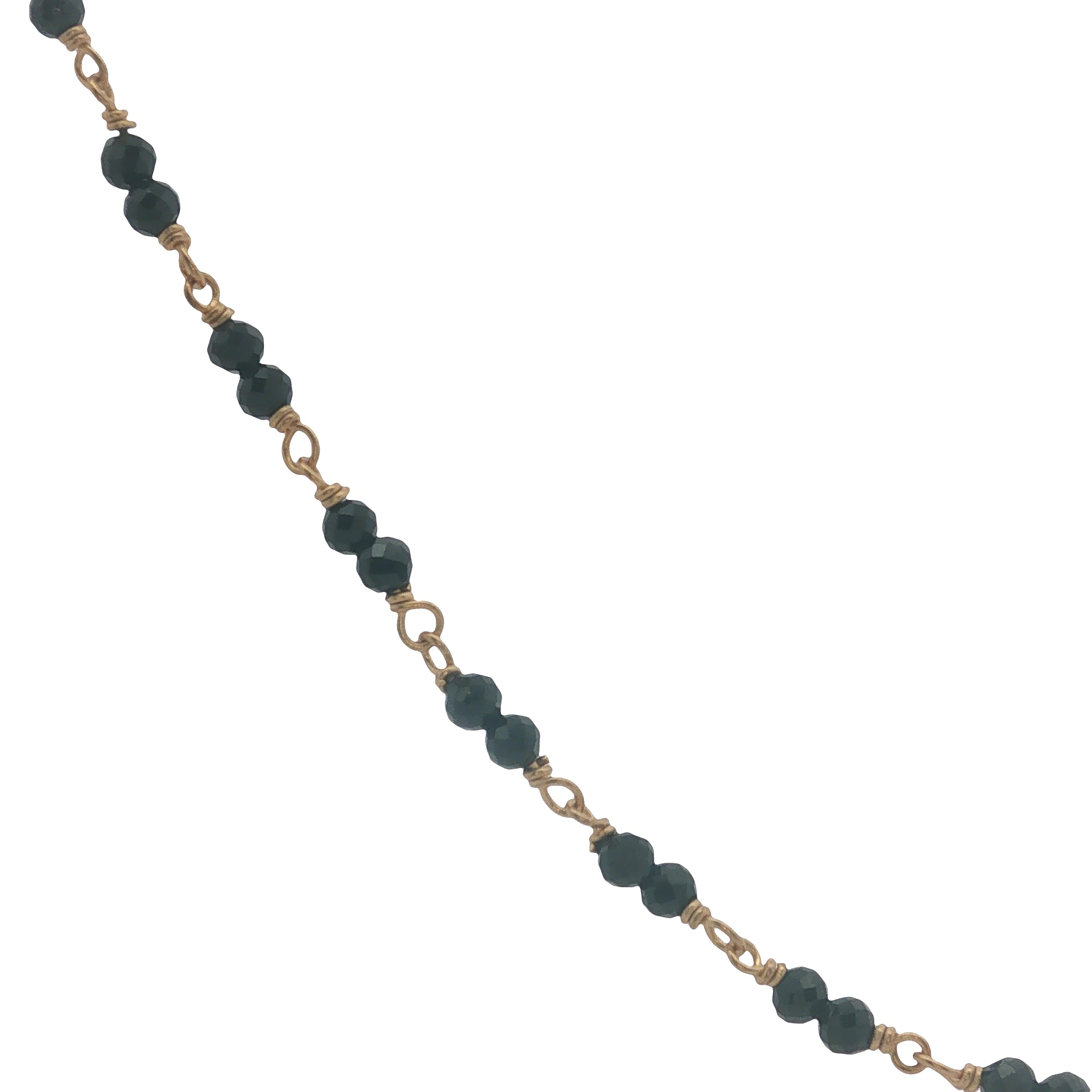 Collier doré avec duo onyx noire 60 cm