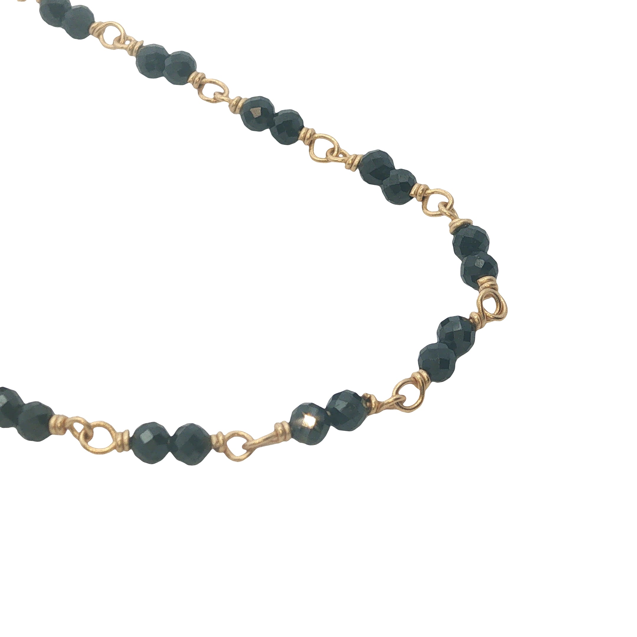 Collier doré avec duo onyx noire 60 cm