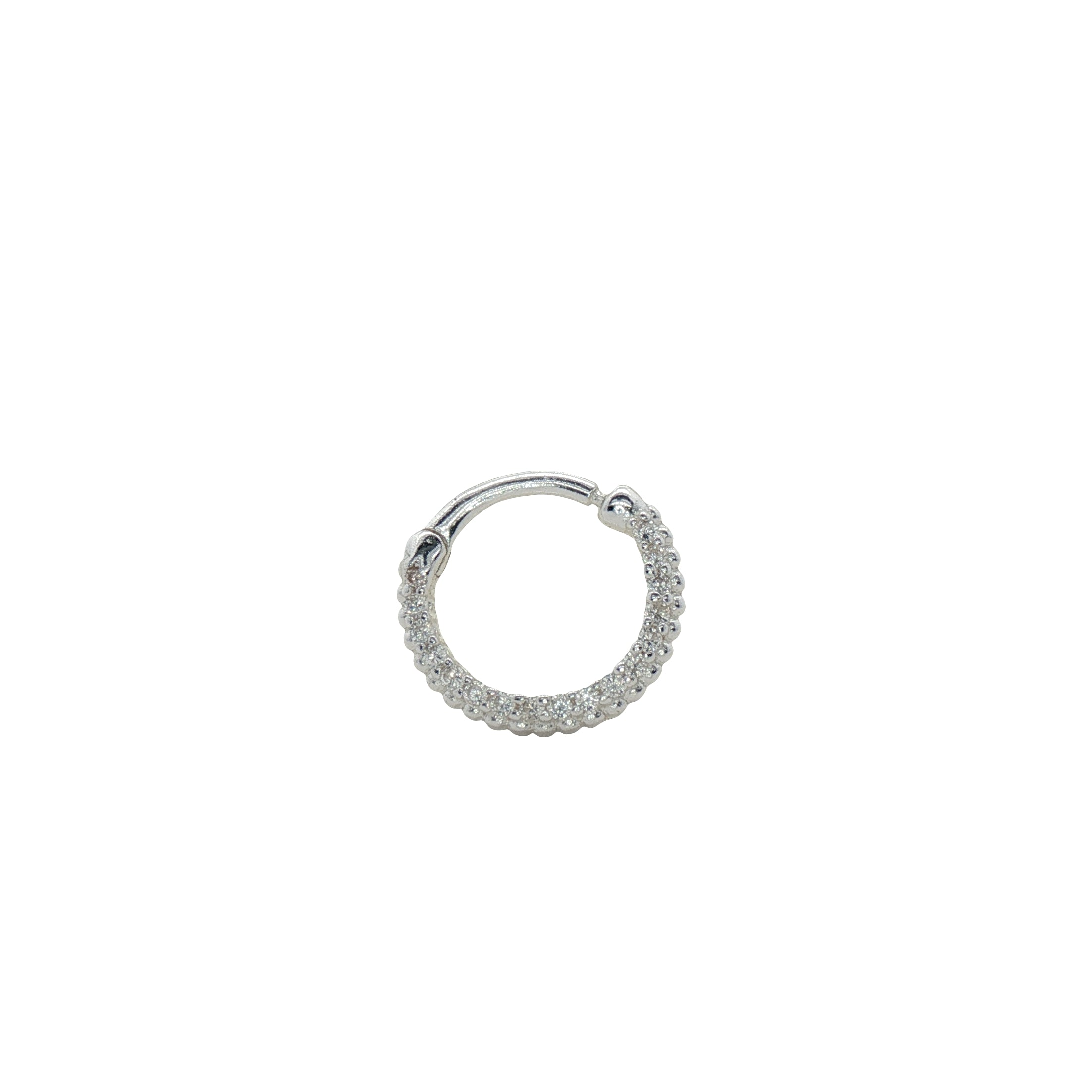 Mini créole fermée argent 925 avec zircons et boules