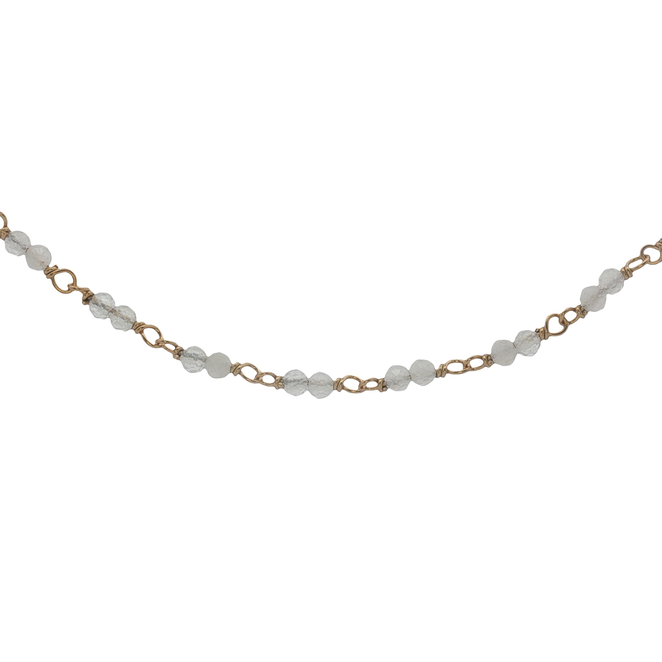Collier doré avec duo quartz rose 60 cm