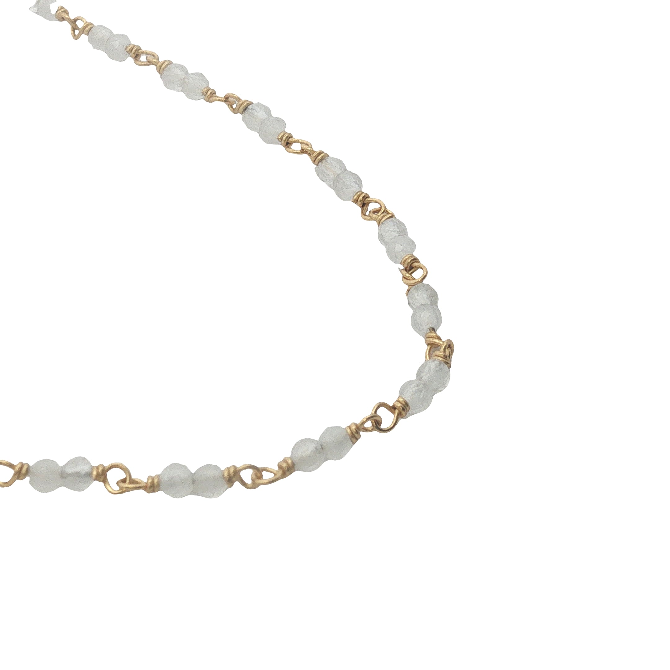 Collier doré avec duo quartz rose 60 cm