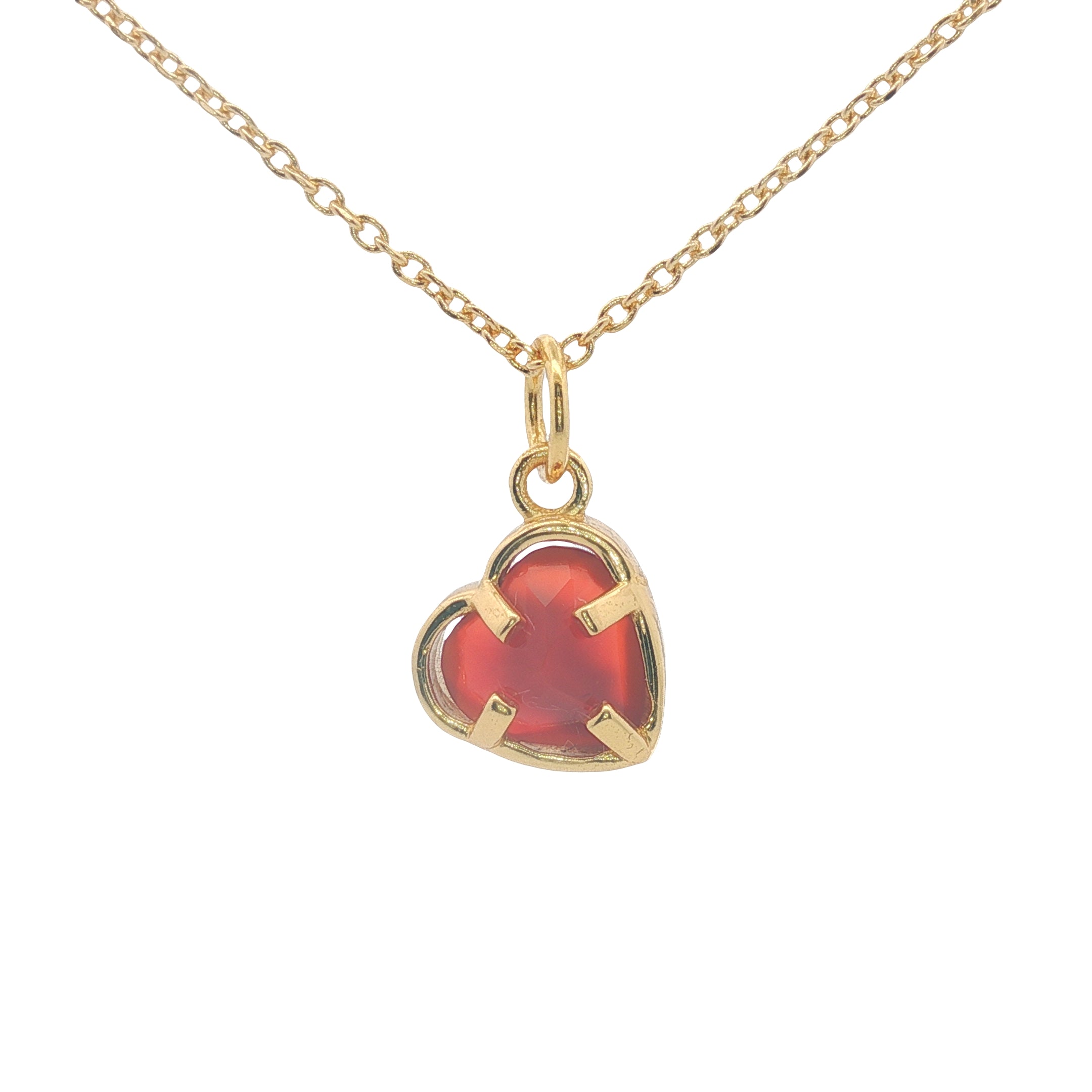 Collier doré cœur brisé et pierre 42 cm