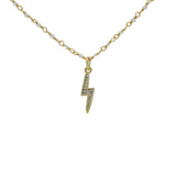 Collier doré chaine rosary pierre de lune et éclair 60 cm