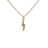 Collier doré chaine rosary pierre de lune et éclair 60 cm