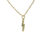 Collier doré chaine rosary pierre de lune et éclair 60 cm