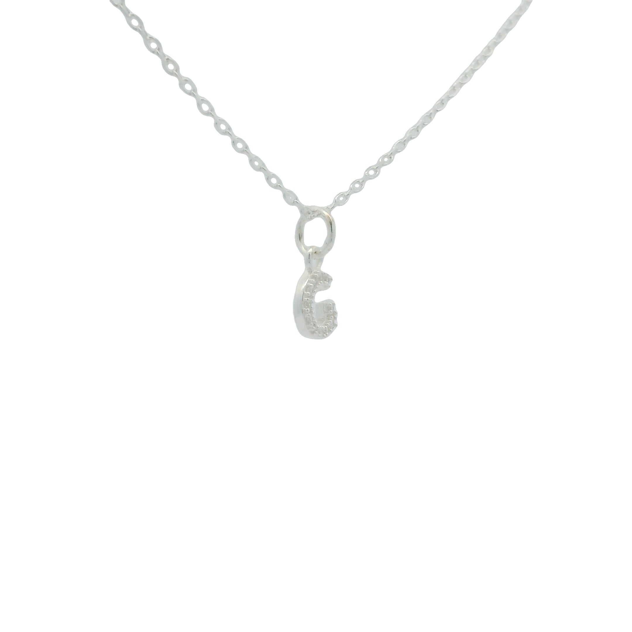Collier argent 925 petite lettre "G" et zircons blancs 42 cm