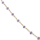 Collier doré en pierre de lune et améthyste 50 cm
