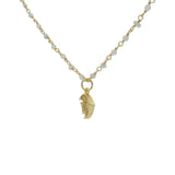 Collier rosary pierre de lune labradorite et poisson zircons 44 cm