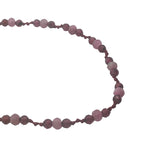 Collier doré cordon bordeaux avec grenat et tourmaline rose 60 cm