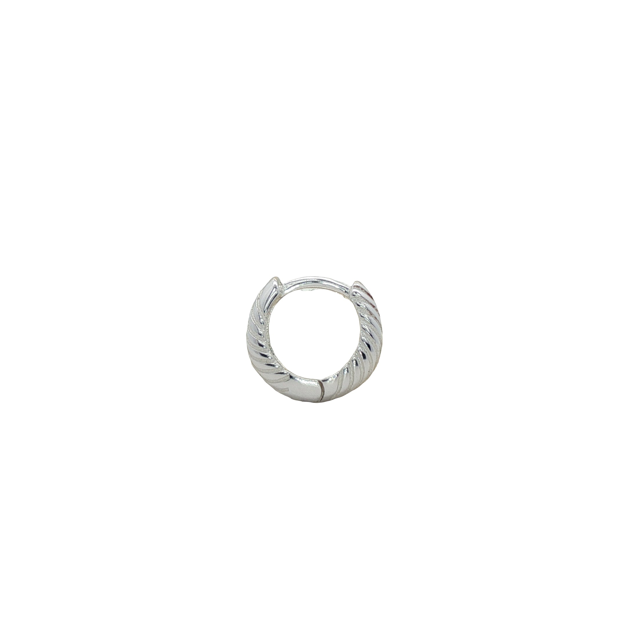 Mini créole fermée striée argent 925 11 mm