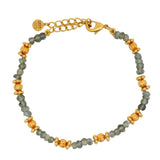 Stone and golden pearl bracelet