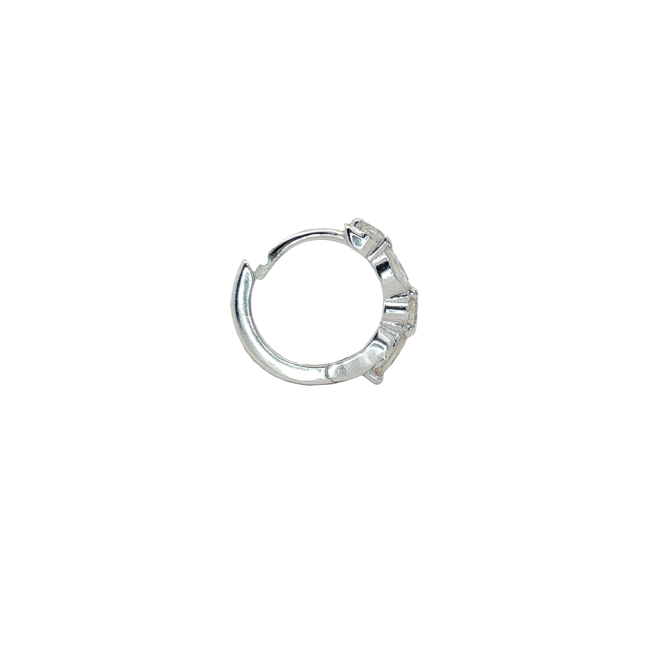 Mini créole fermée argent 925 zircons 13 mm