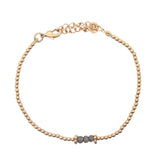 Bracelet doré trilogie de labradorite et perles dorées