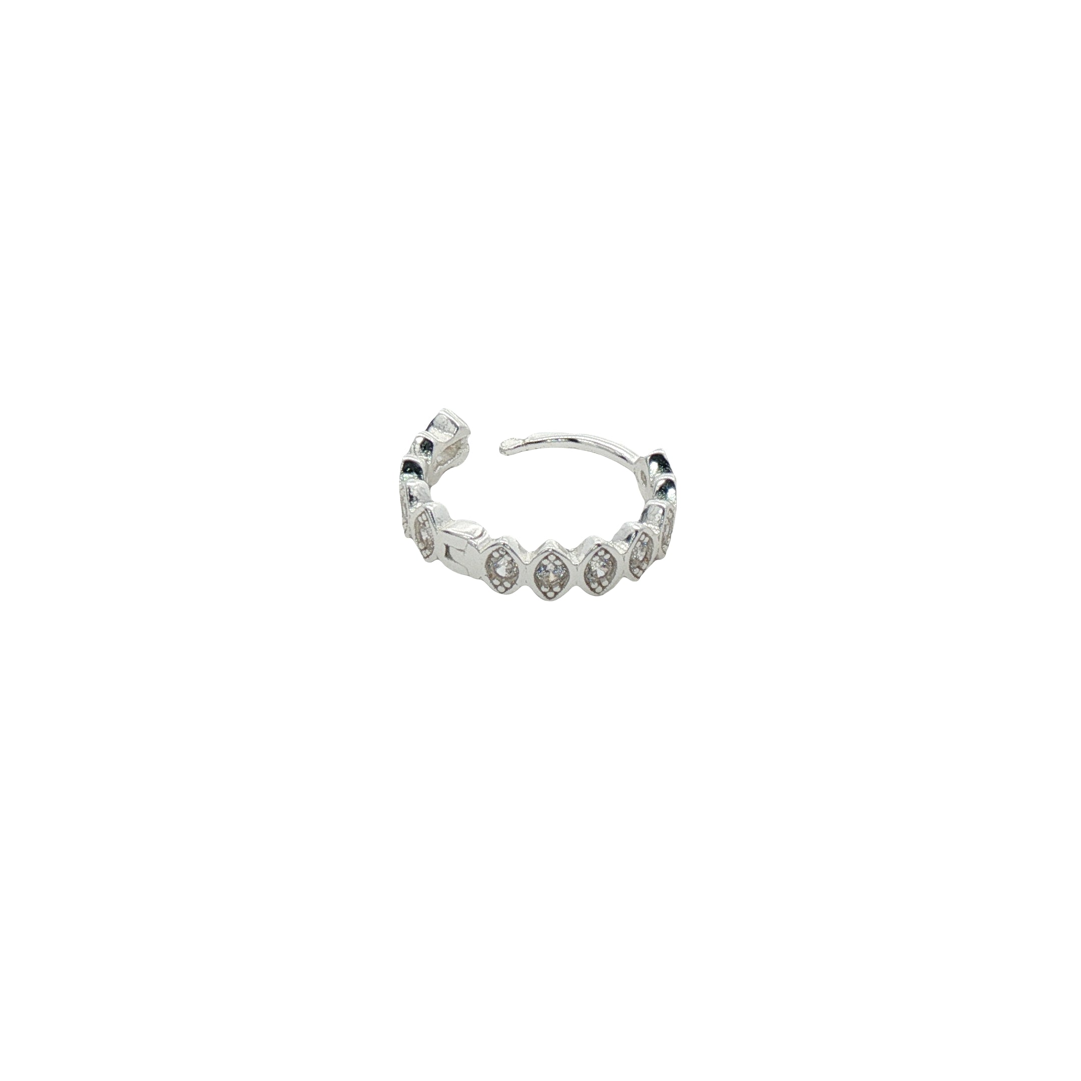 Mini créole fermée argent 925 avec zircons oeil