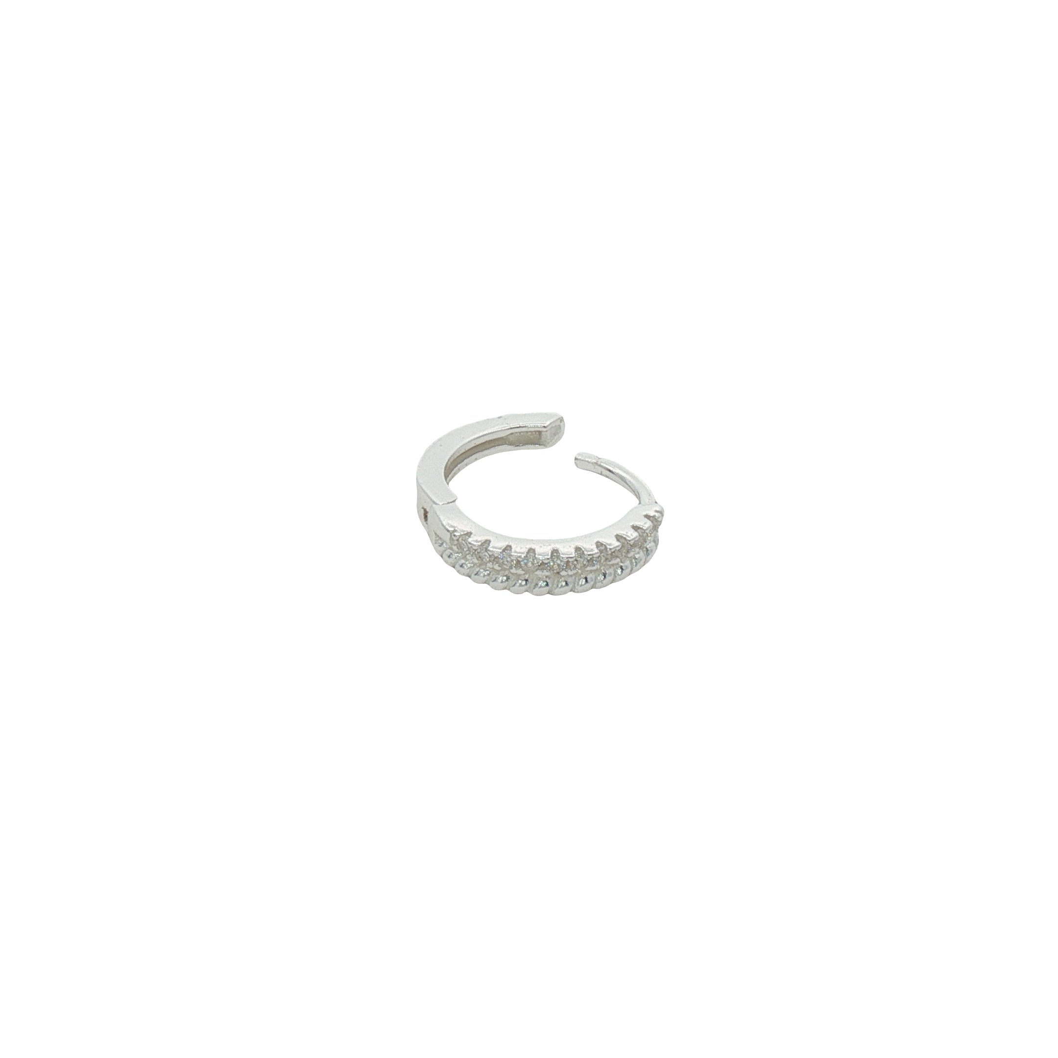 Mini créole fermée argent 925 avec zircons et torsades