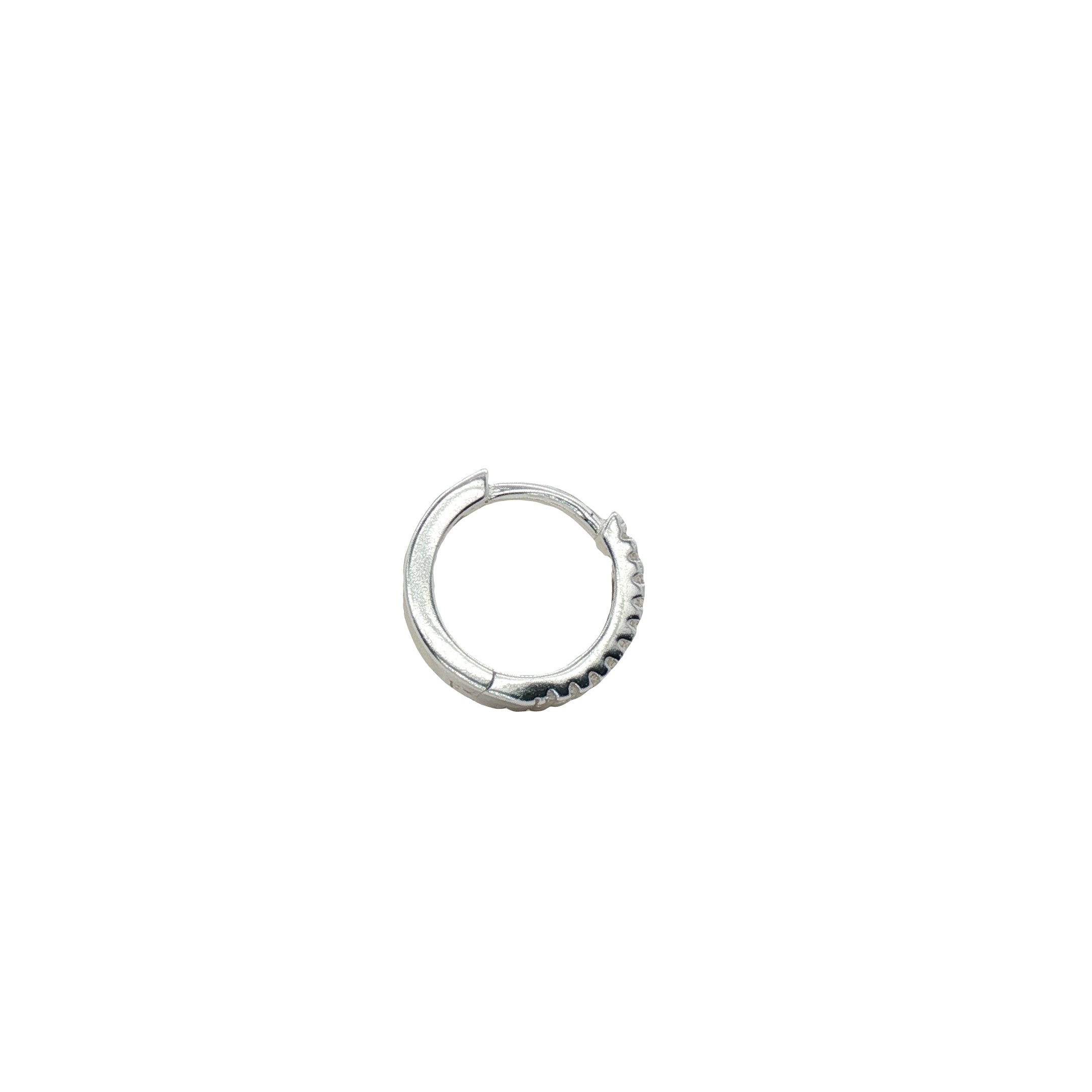 Mini créole fermée argent 925 avec zircons et torsades