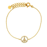 Bracelet doré peace avec zircons blancs