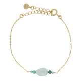 Bracelet doré pierre amazonite et turquoise