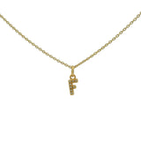 Small letter zircon gold necklace