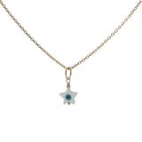 Collier doré étoile de David en nacre avec oeil 42 cm
