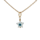 Collier doré étoile de David en nacre avec oeil 42 cm