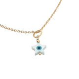 Collier doré étoile de David en nacre avec oeil 42 cm