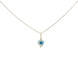 Collier doré coeur en nacre avec oeil et perle dorée 42 cm