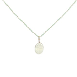 Collier doré prehnite scarabée taillé dans quartz citron 60 cm