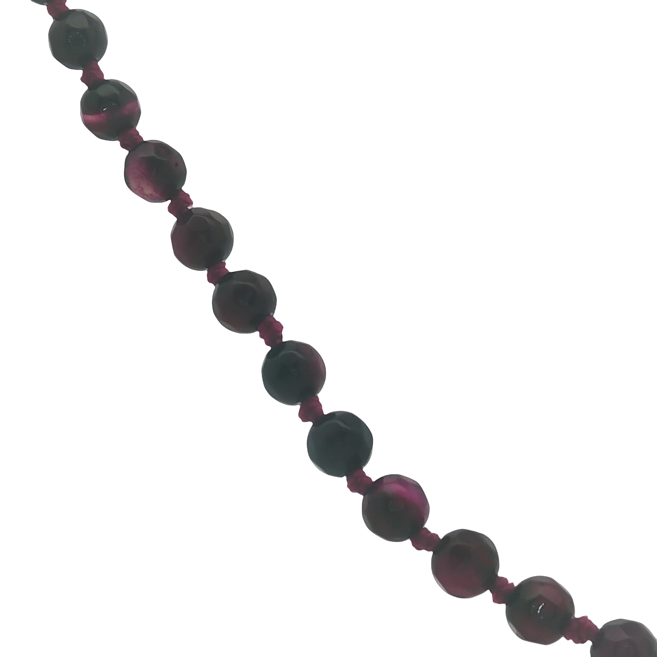 Collier doré perles violines avec noeuds violets 75 cm