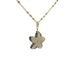 Collier doré étoile de mer taillée dans quartz fumé 42 cm