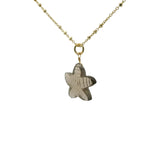 Collier doré étoile de mer taillée dans quartz fumé 42 cm