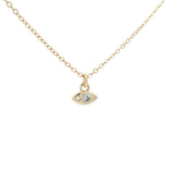 Collier doré petit oeil avec zircon 38 cm