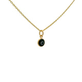 Collier doré petit oeil noir en verre soufflé 42 cm