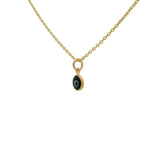 Collier doré petit oeil noir en verre soufflé 42 cm