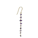 Golden earrings and raw stones