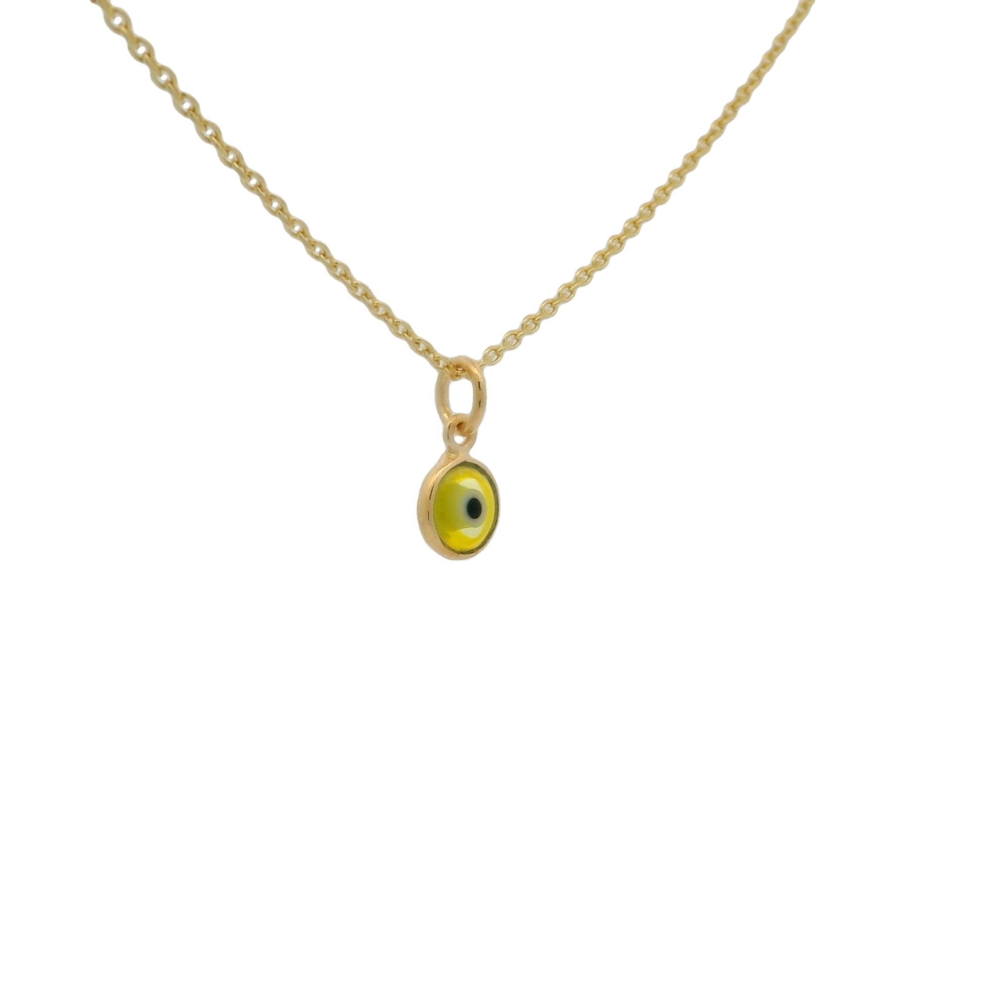 Collier doré oeil verre soufflé 42 cm