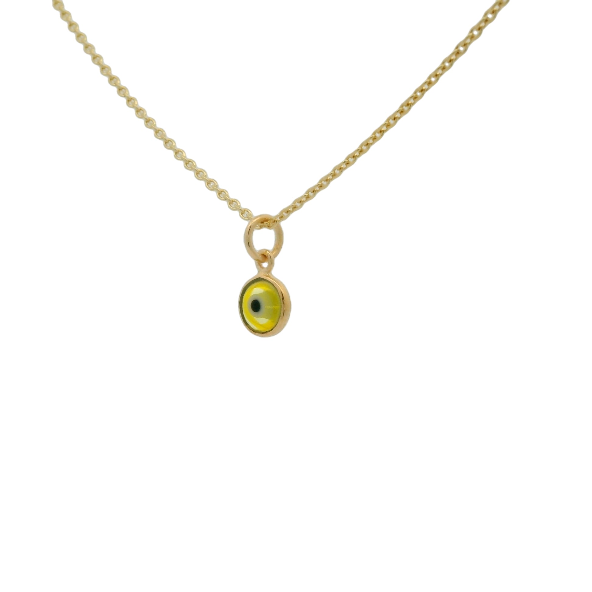 Collier doré oeil verre soufflé 42 cm