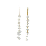 Golden earrings and raw stones
