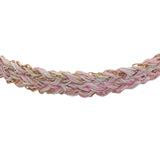 Bracelet brésilien doré cordon rose pastel chaine dorée GM