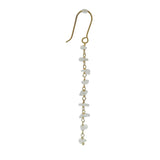 Boucles d'oreilles dorées avec pierre de Lune taillée en brut