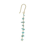 Golden earrings and raw stones