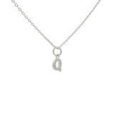 Collier argent 925 petite lettre Q avec zircons blancs 42 cm