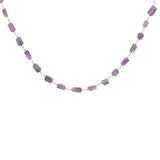 Collier doré améthyste taillée en rectangle 42 cm