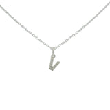 925 silver necklace with small zircon letter